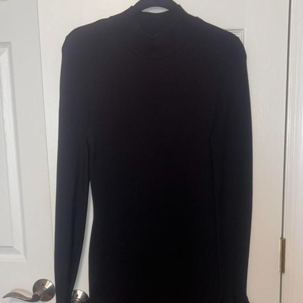 Michael Kors black bodycon dress bell sleeves